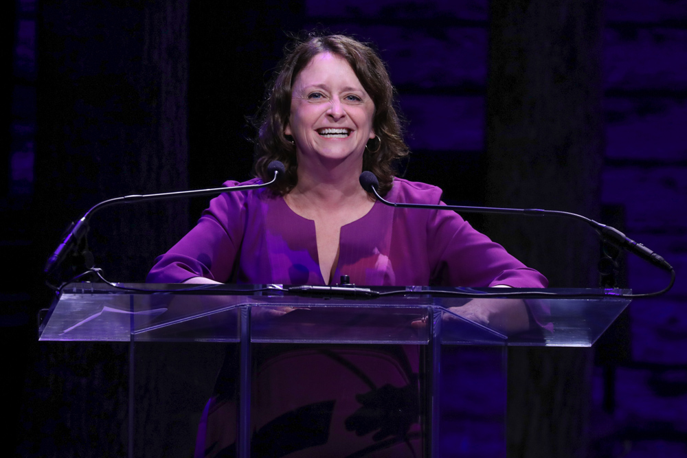 Rachel Dratch performing on stage at Only Make Believe Gala