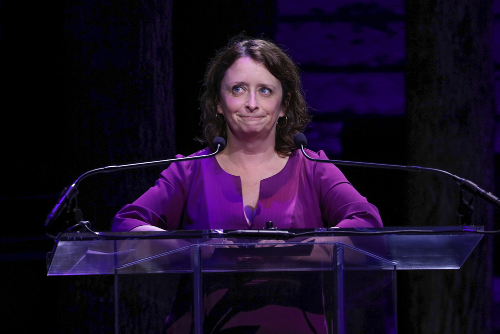 Rachel Dratch performing on stage at Only Make Believe Gala