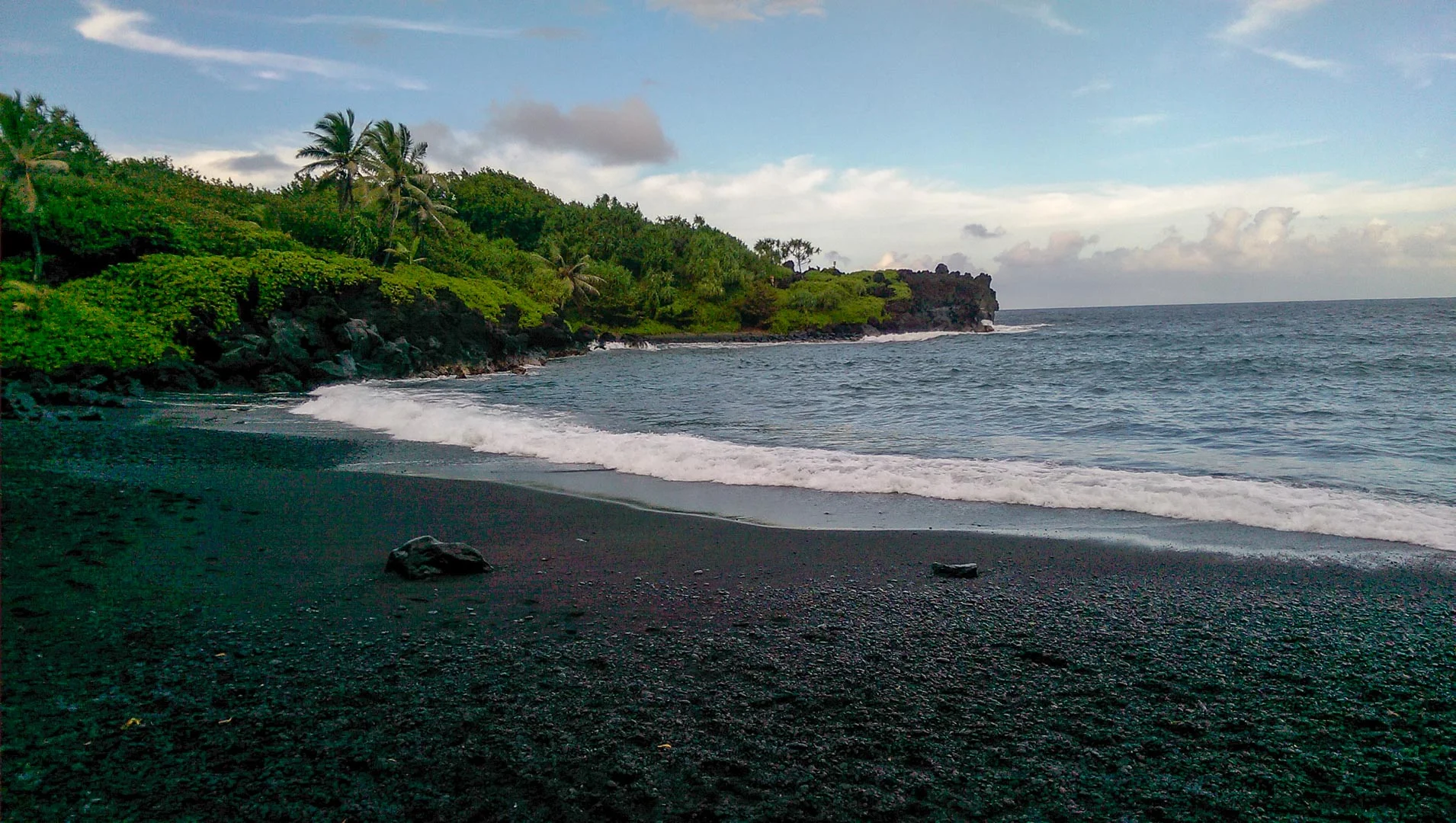 Black sand beach
