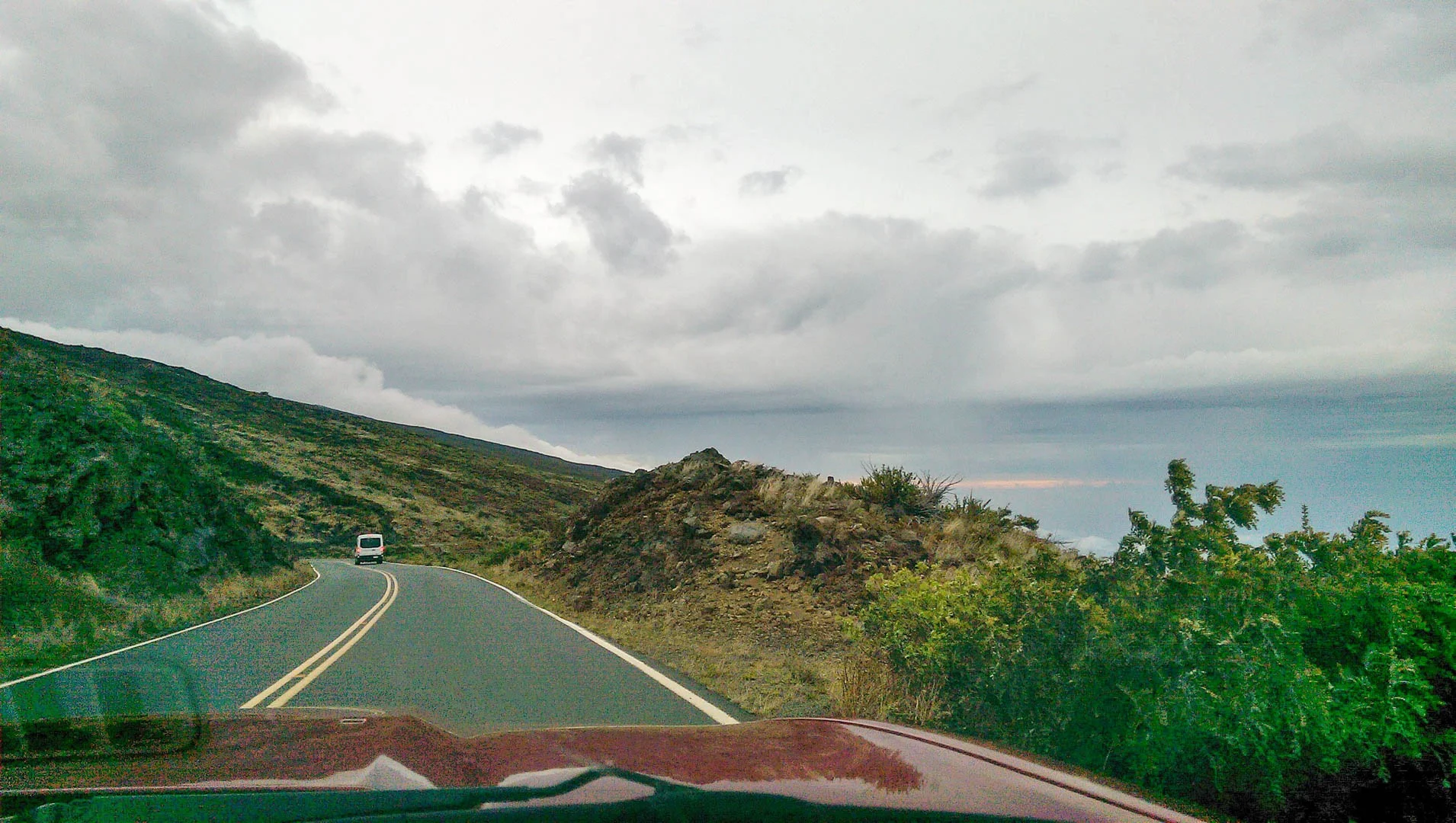 Driving up the mountain