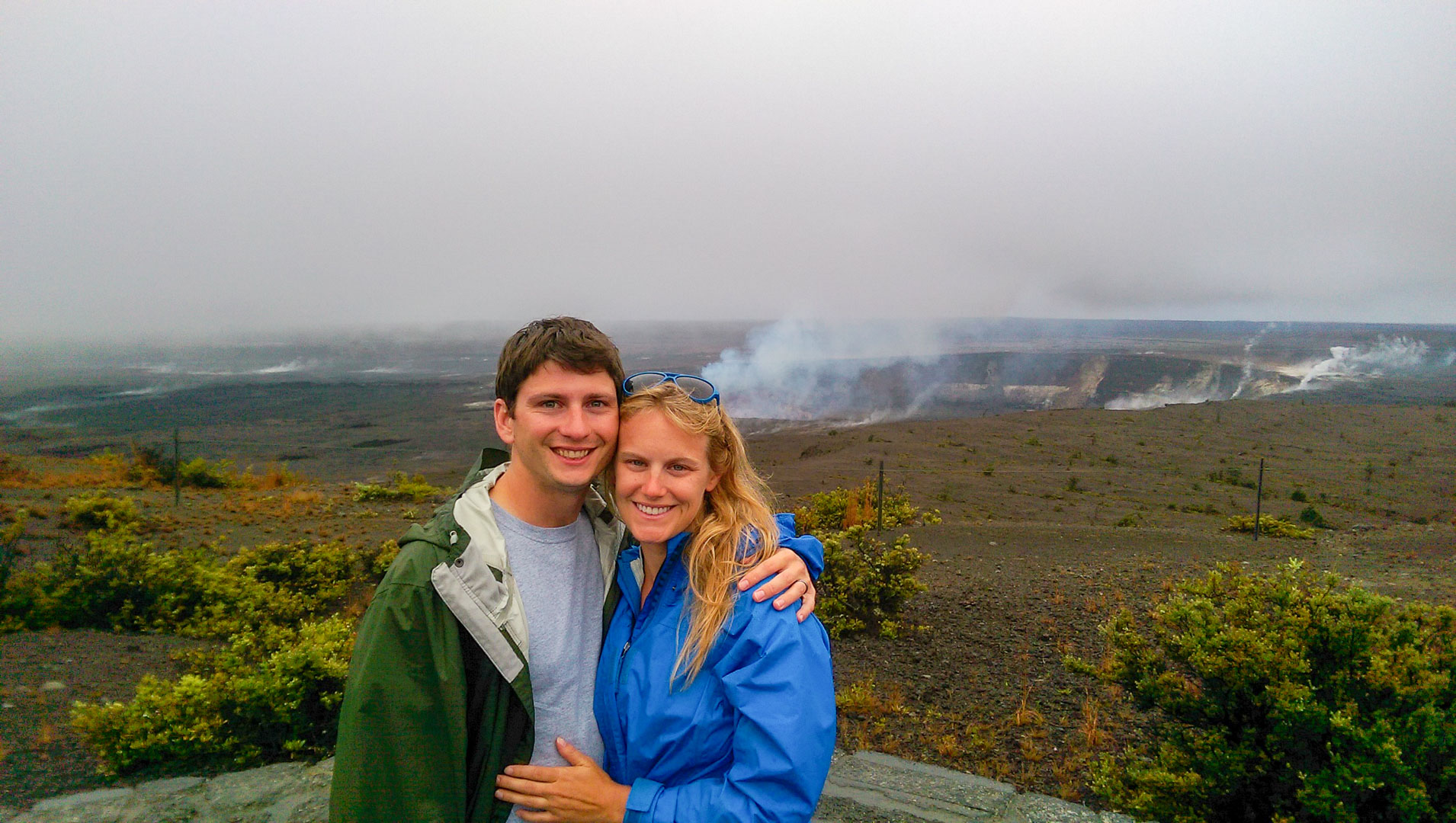 Overlooking the Halema’uma’u Crater in the Kilauea Caldera