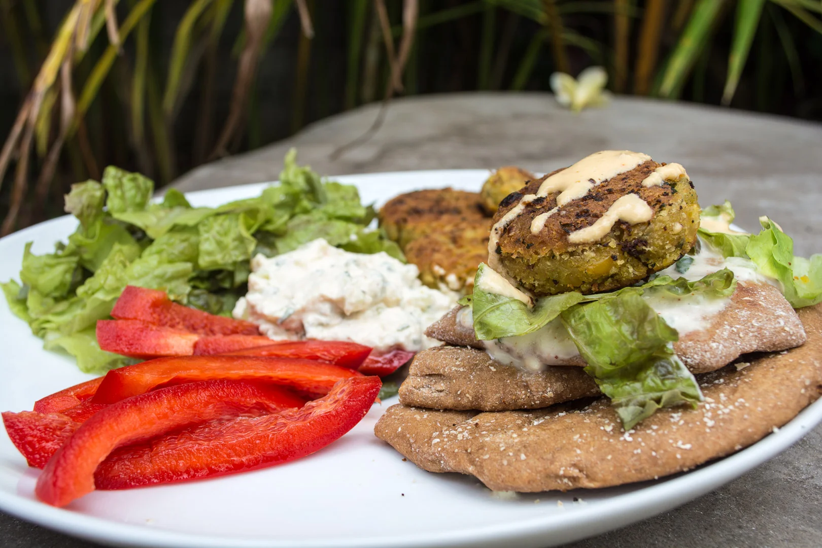 Considering I had very little kitchen tools homemade flatbread, falafel, and tzatziki is pretty impressive, right?