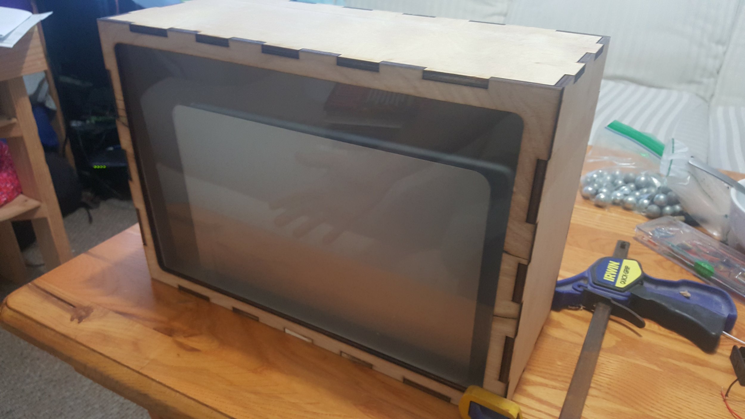 First box built before tablet obtained to test mirror film