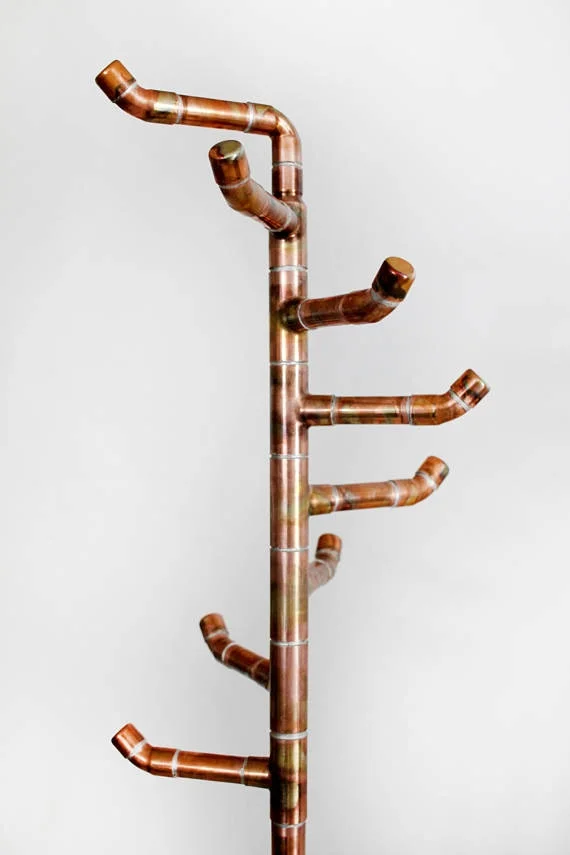 Copper pipe coat tree