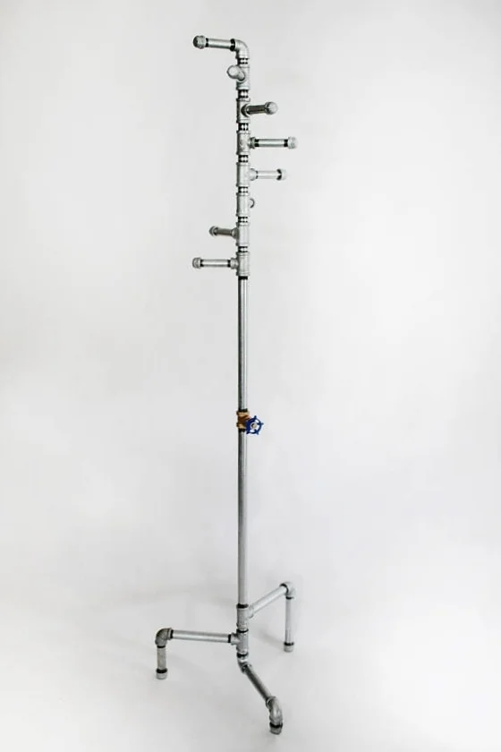 Galvanized pipe coat tree