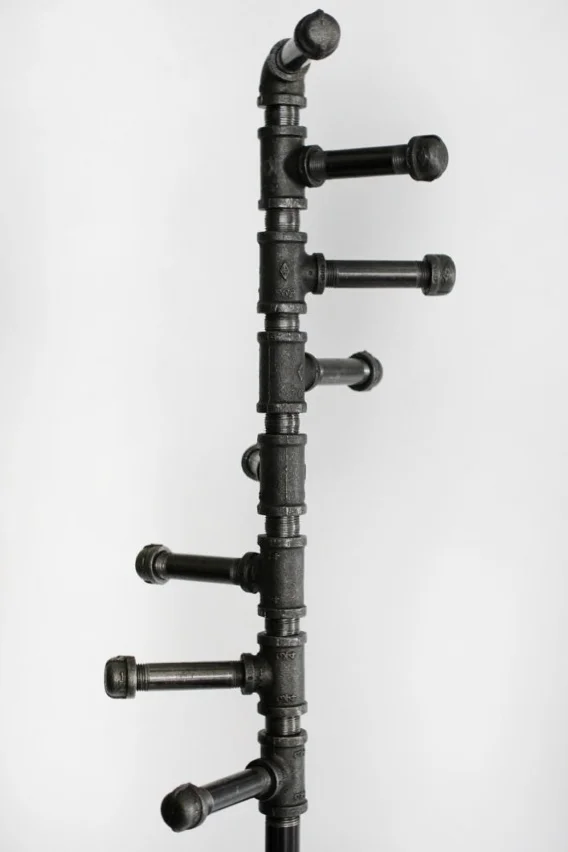 Black pipe coat rack