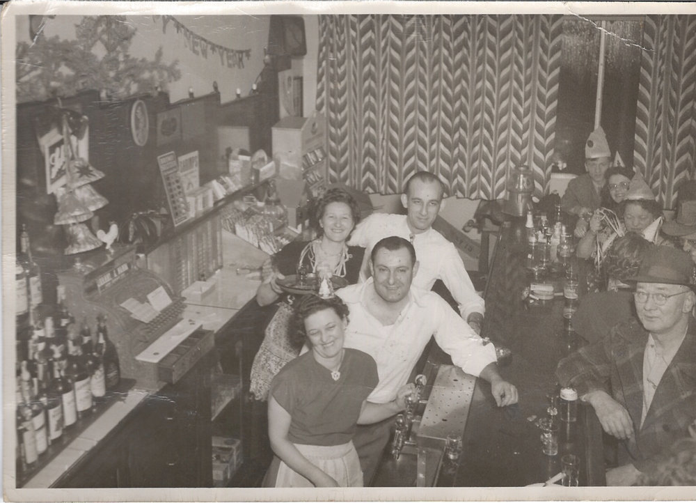 Christmas at Penne's Haven: Wanda and Uncle Johnny in the front and my Grandma Anne in the back.