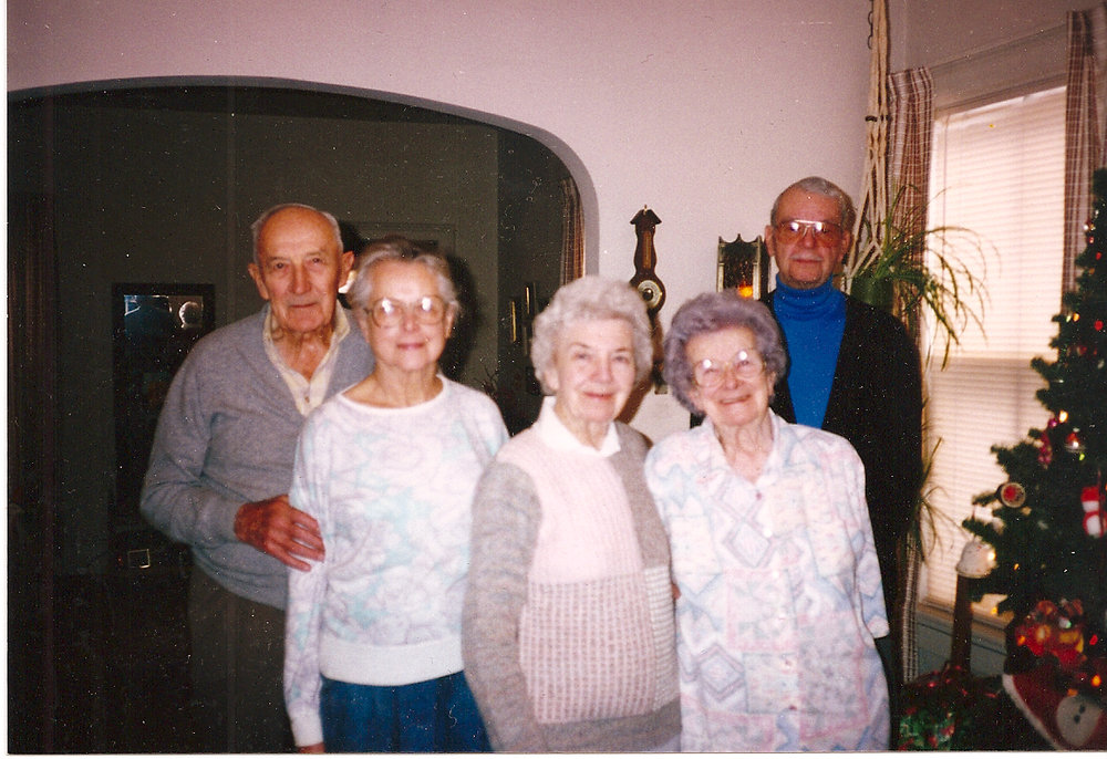 My Grandma Atwell's sibs: Ed Willing, Sophie Willing, Genevieve Gorski, Hildegard Bowman and Stan Gorski (Stan was spouse of Gen)