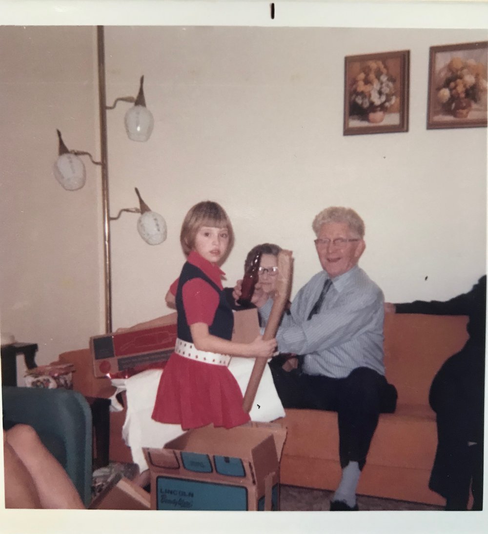 My Grandpa and Grandma Hiller with my sister Lynn.