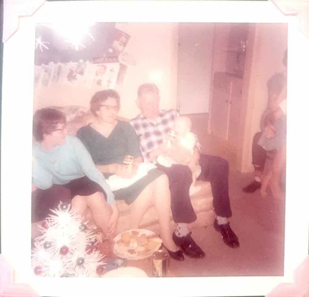 Auntie MaryAnne, Grandma, Grandpa and Me probably 1961.