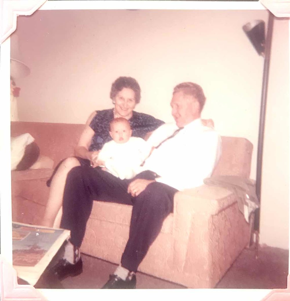 Grandma and Grandpa Hiller and Me, 1961.