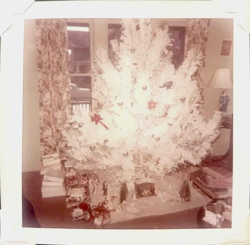 Grandpa and Grandma Hiller's Christmas tree on Walker Street, Milwaukee, circa 1960's.