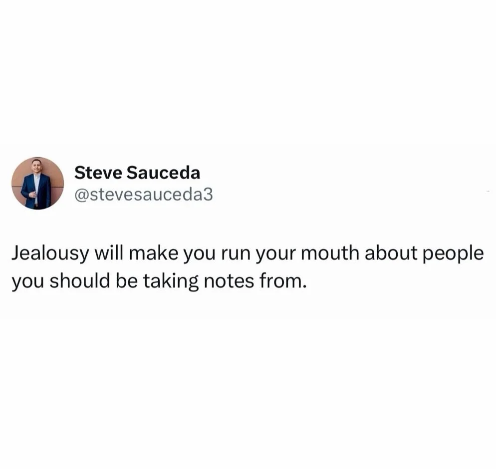 Jealousy breeds resentment, insecurity, and unhealthy rivalry instead of support.