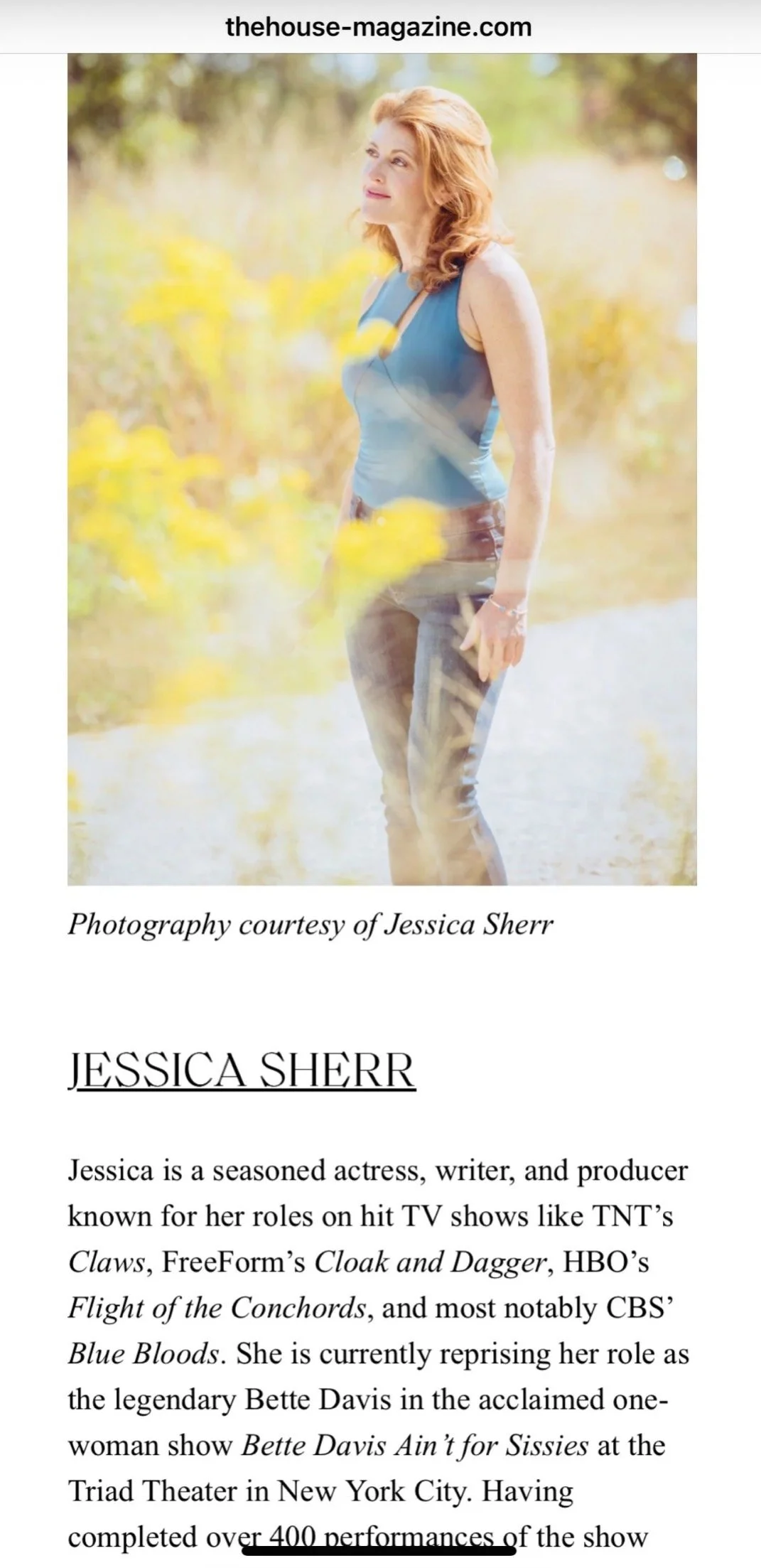 Jessica Sherr Featured in House Magazine 