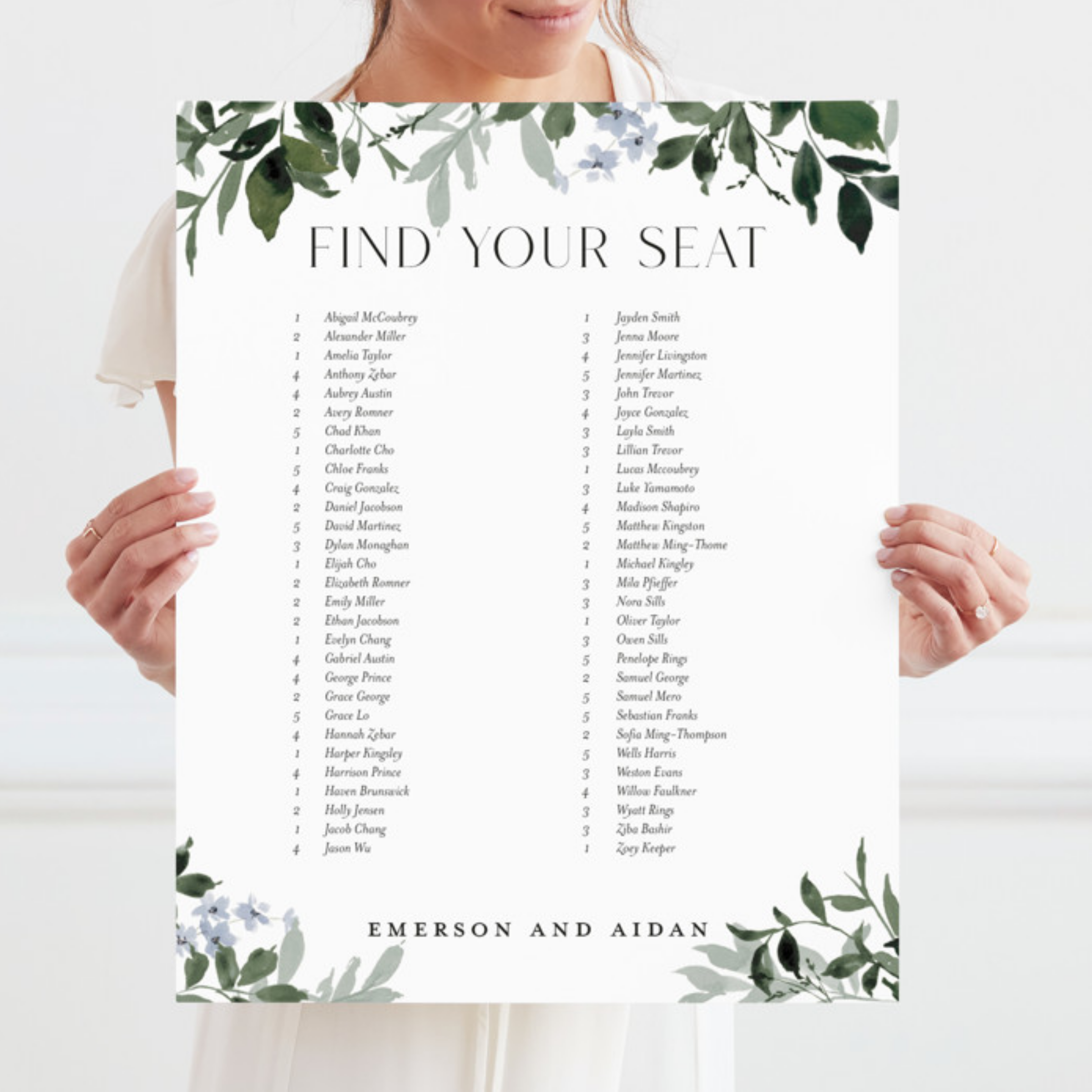 Floral Seating Chart by Minted