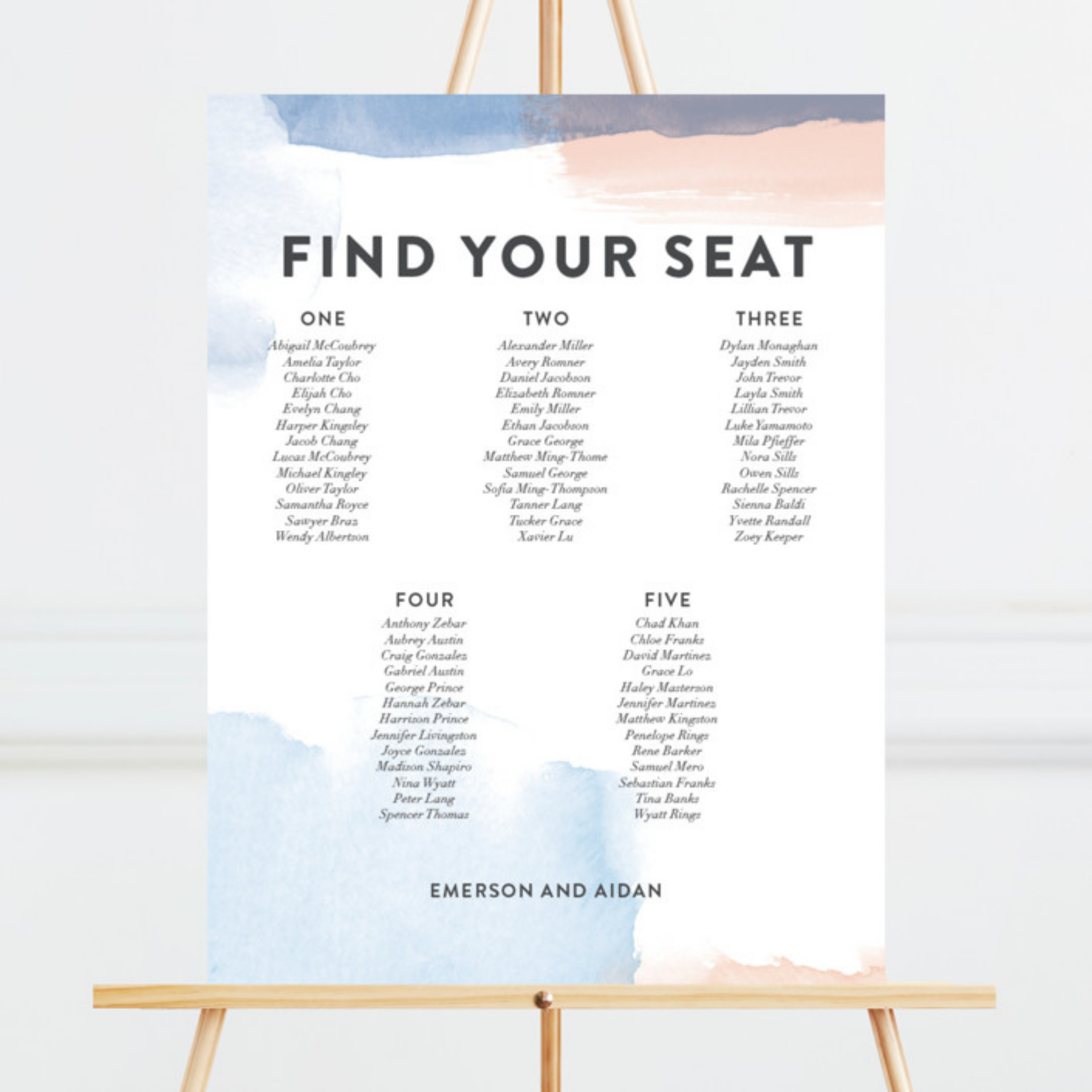 Watercolor Seating Chart by Minted