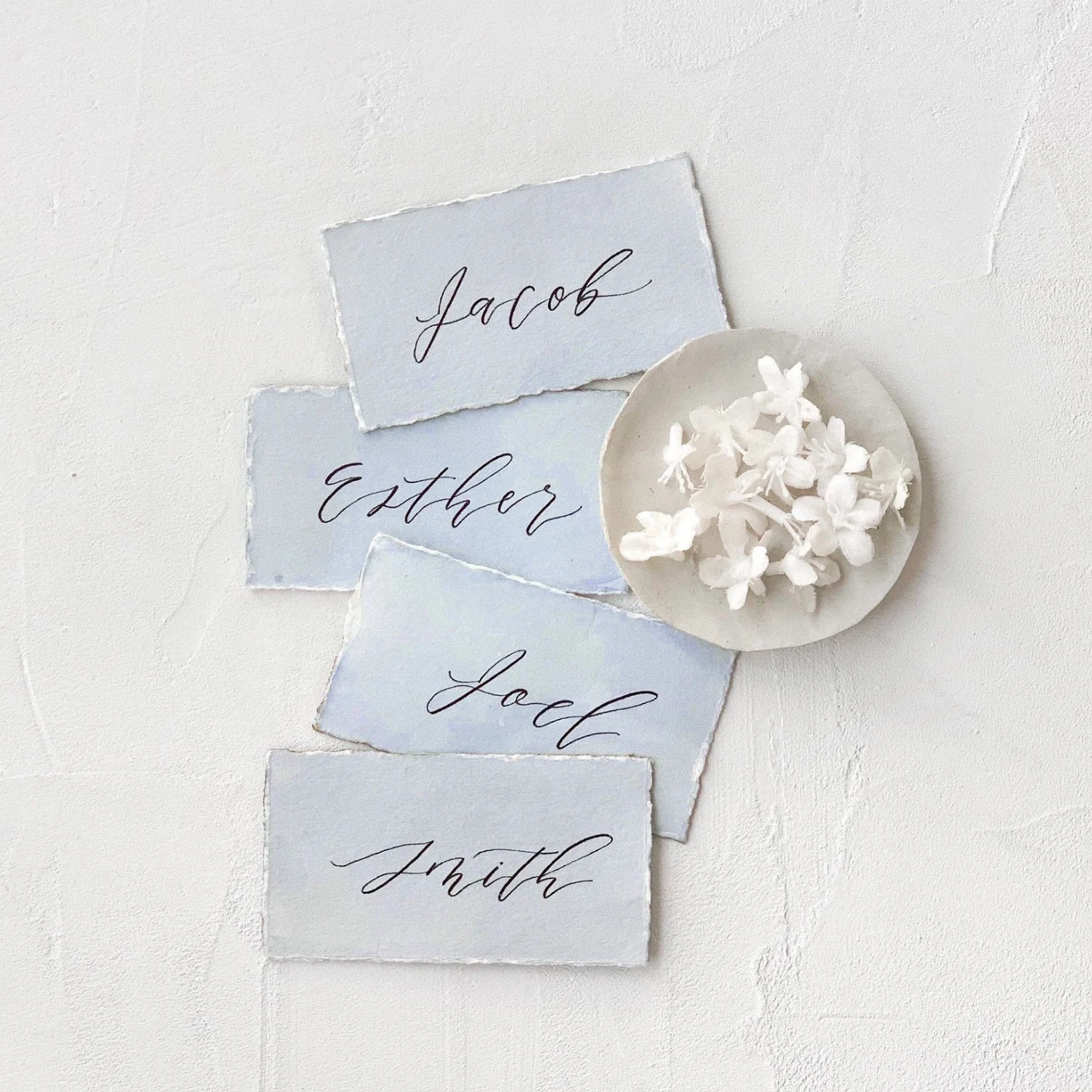 Hand Dyed Place Cards by Etsy