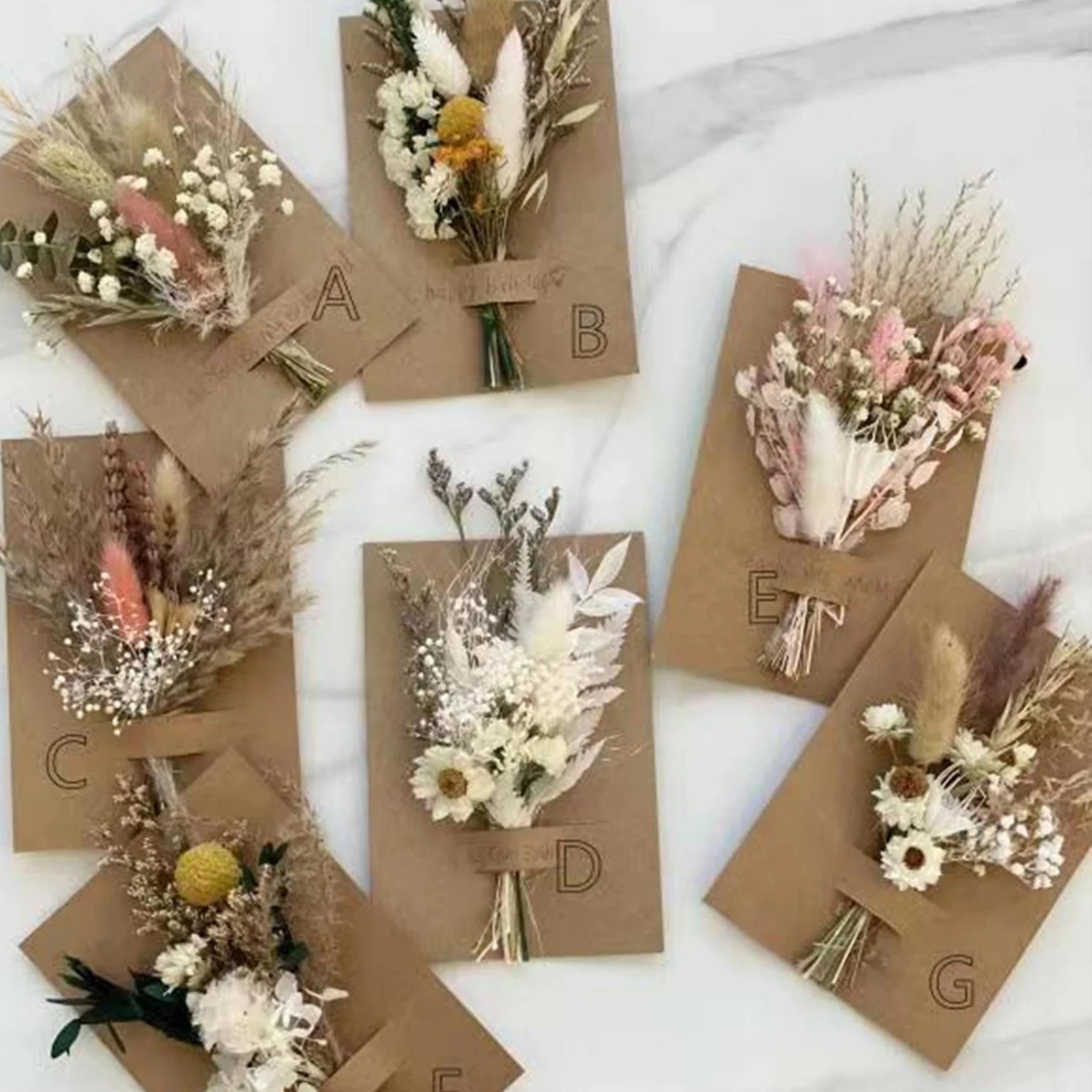 Mini Dried Flower Bouquet by Etsy