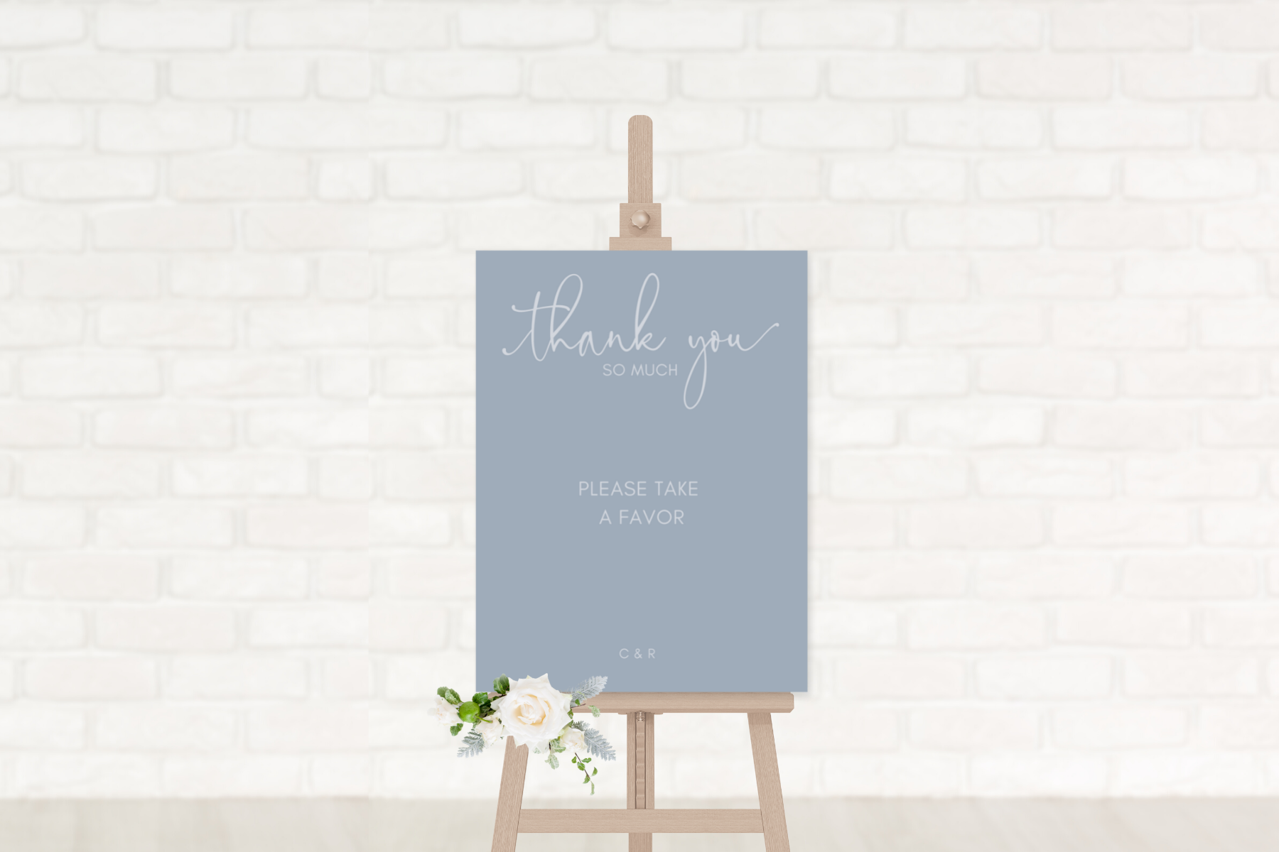 Simple Thank You Favors Sign