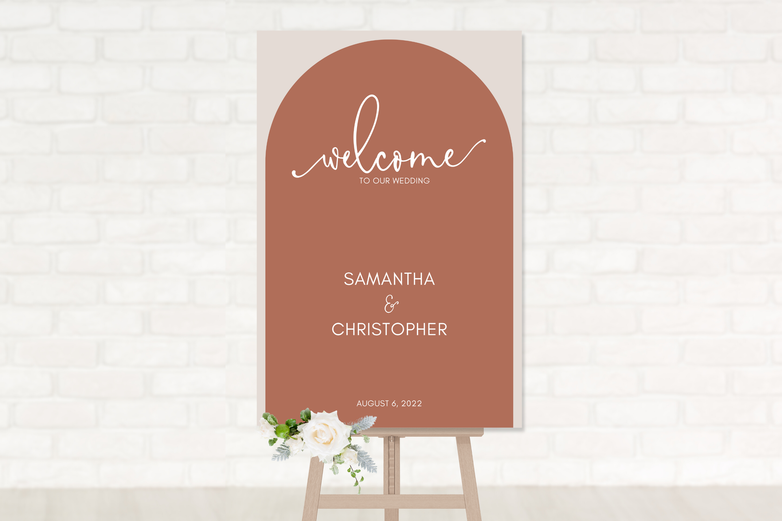 Simple Wedding Sign Mockup - Easel - Welcome - Dark.png