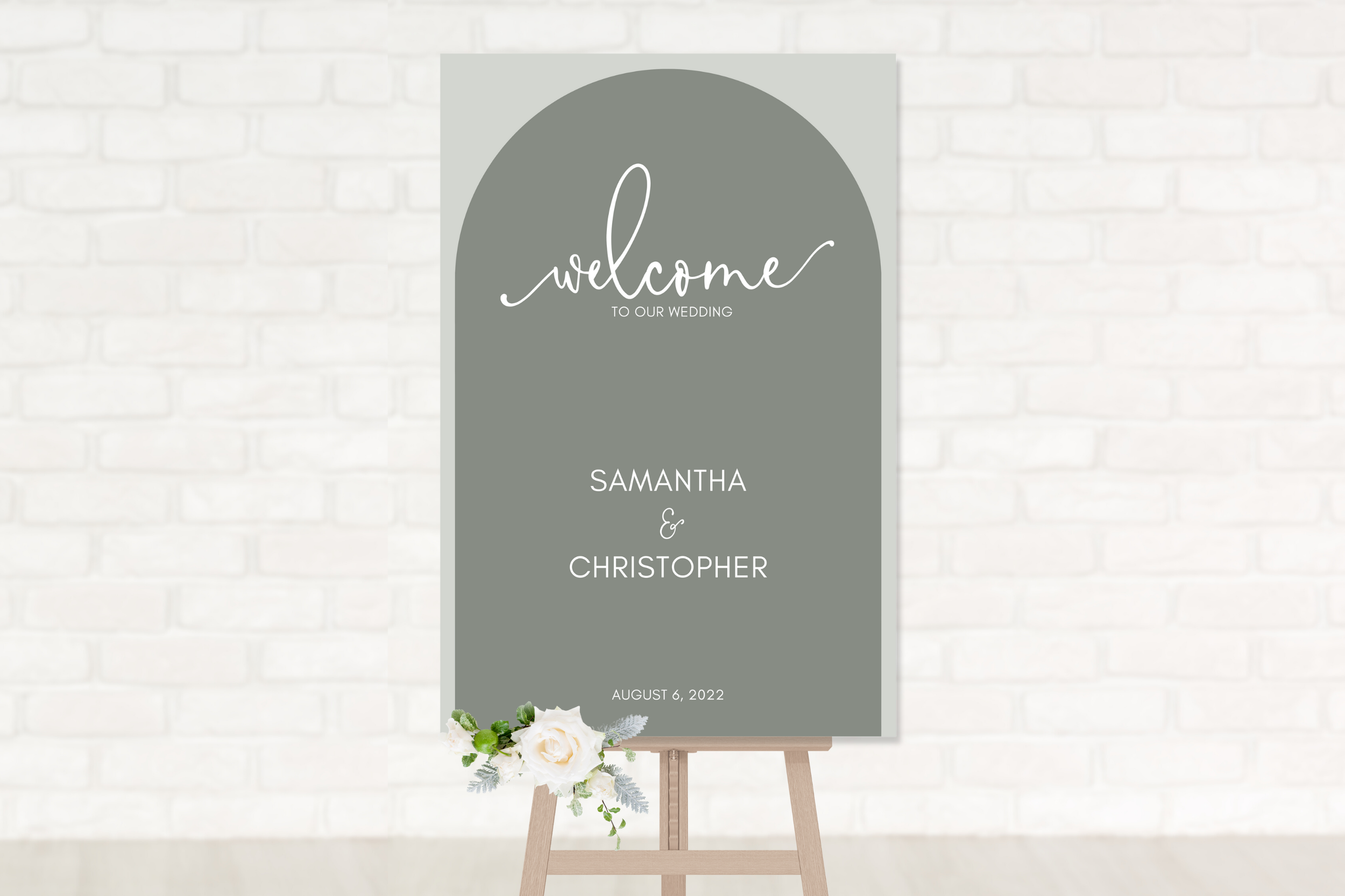 Simple Wedding Sign Mockup - Easel - Welcome - Dark.png