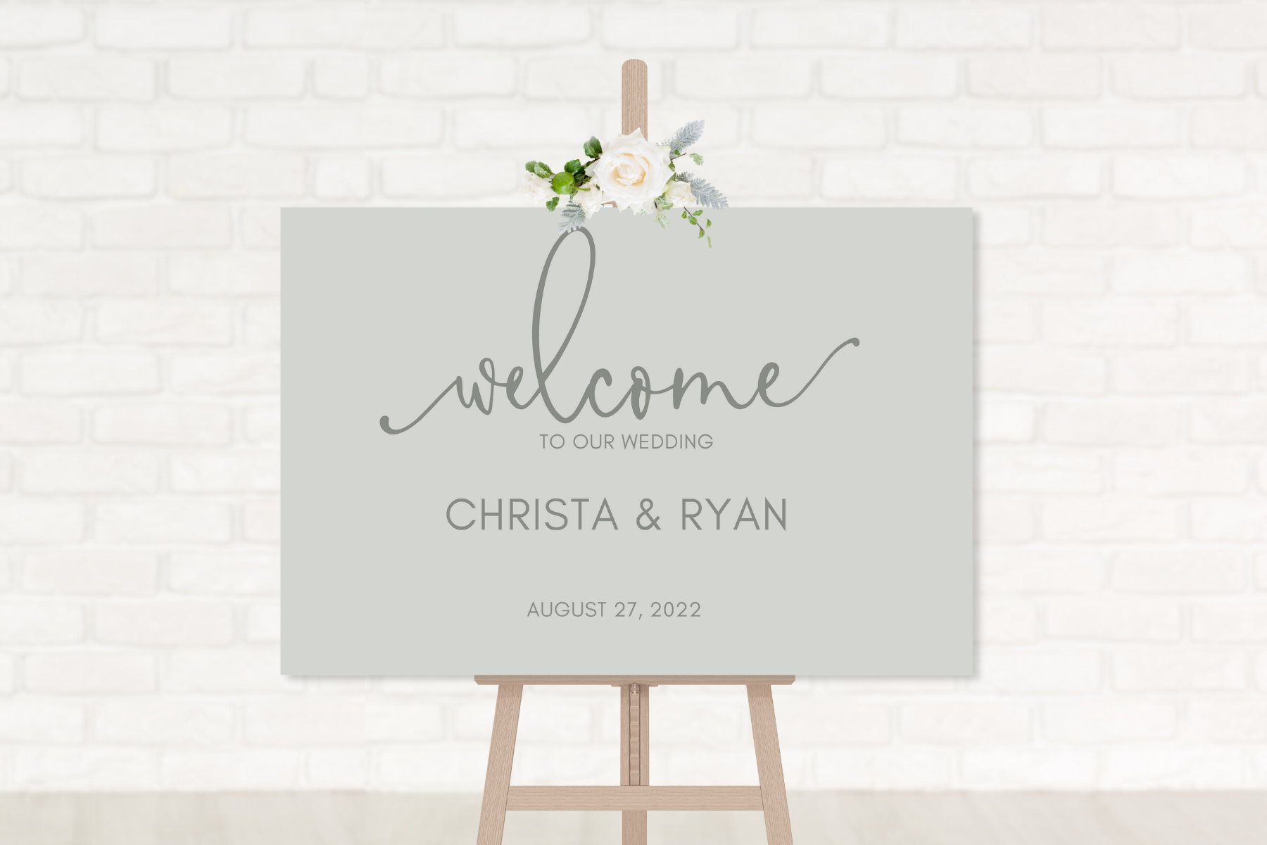 Simple Wedding Sign Mockup - Easel - Welcome - Sage Green - Light.png