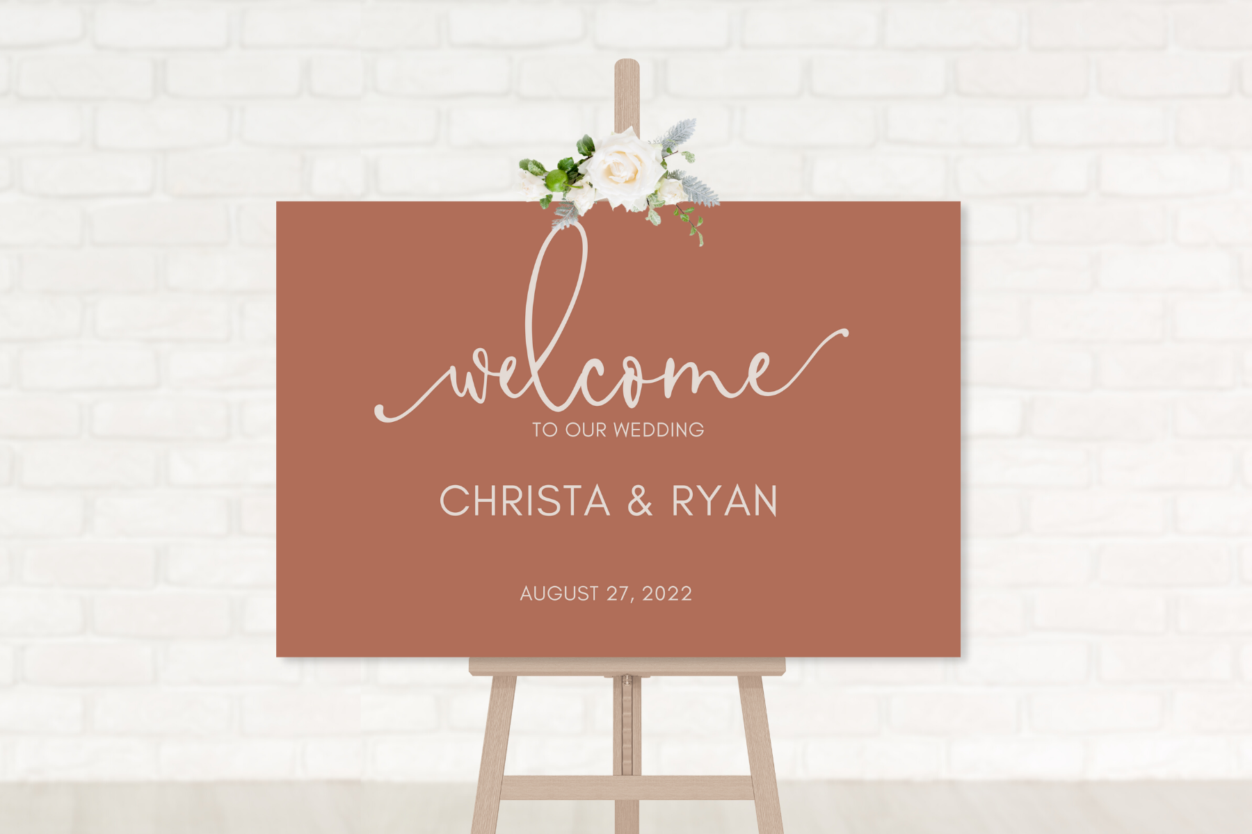 Simple Wedding Sign Mockup - Easel - Welcome - Dark.png