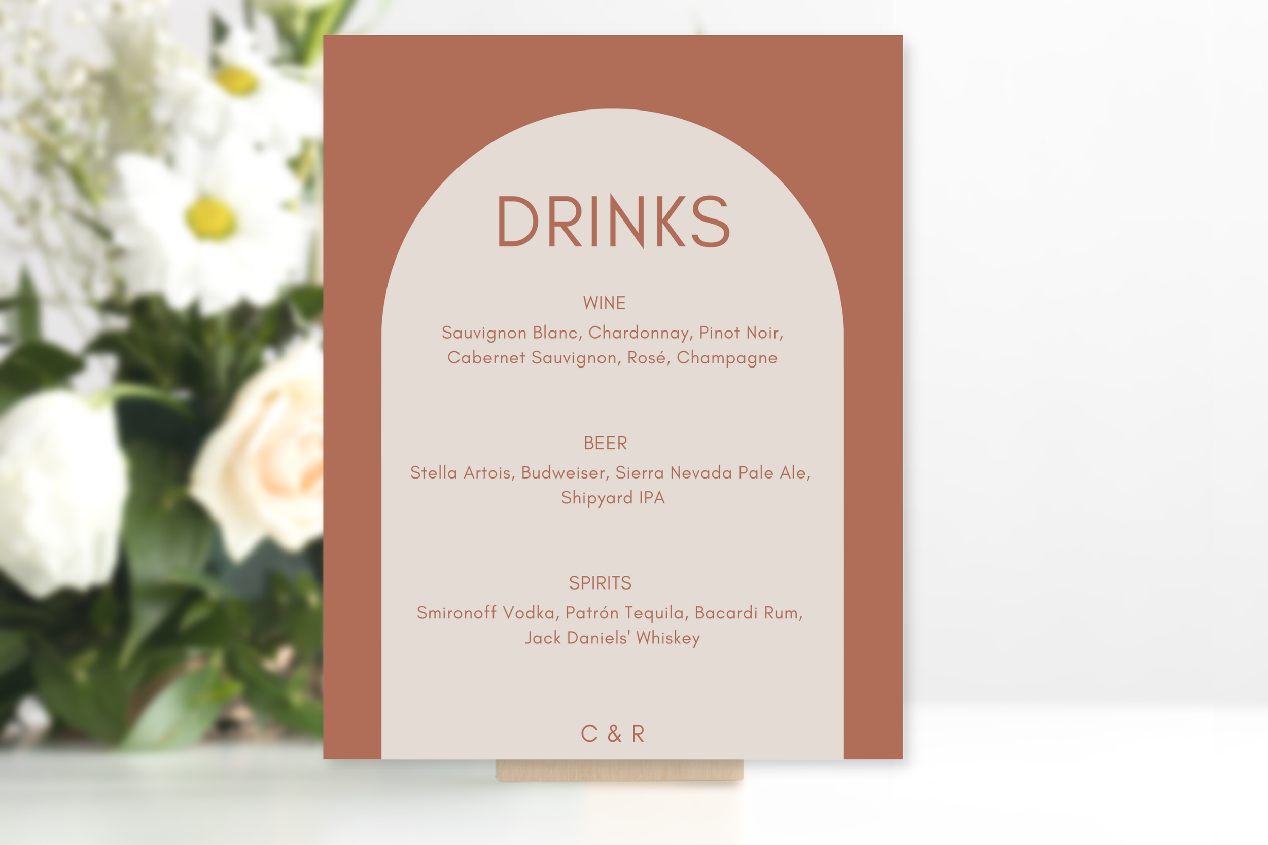 Simple Wedding Sign Mockup - Flowers - Drinks.png