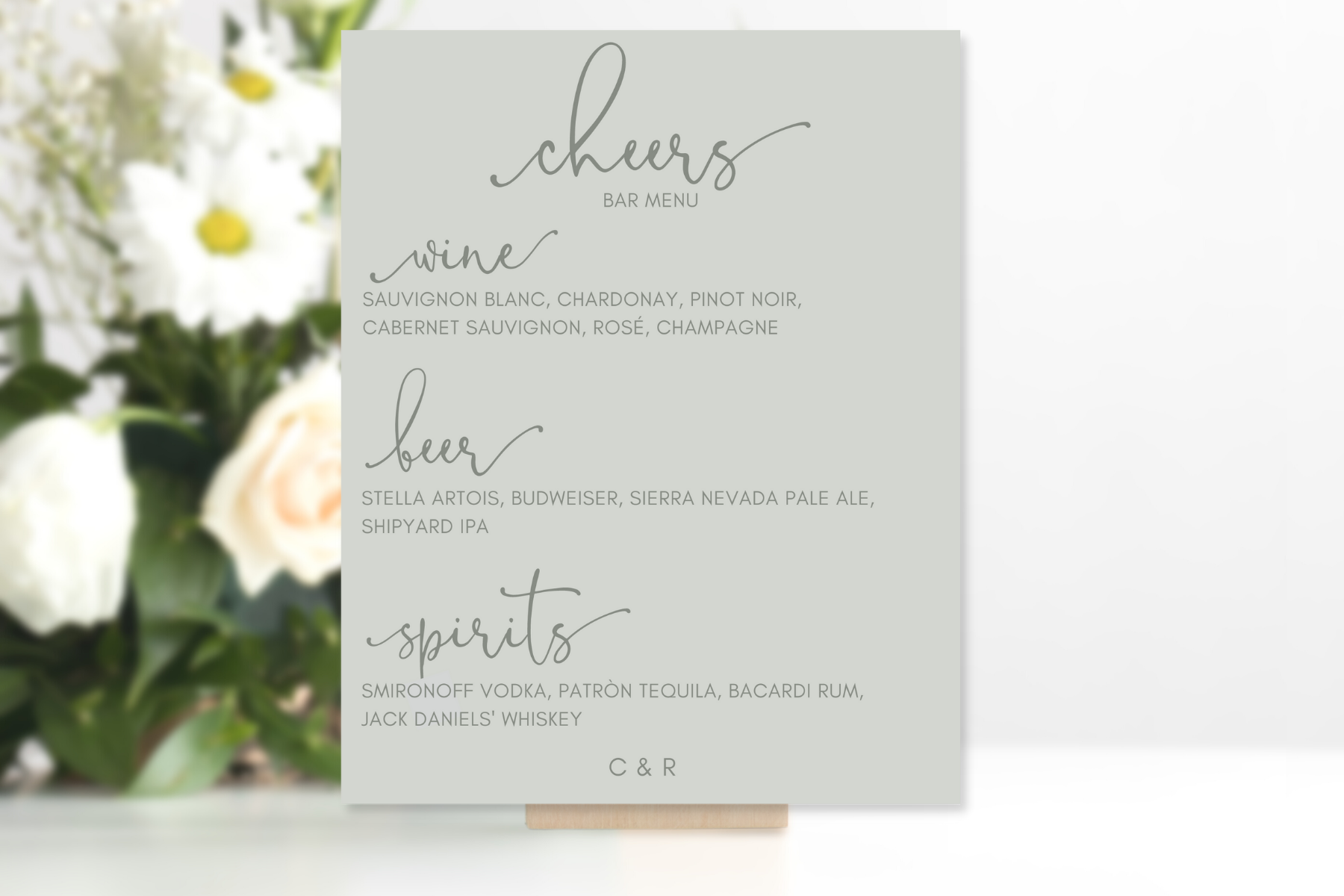 Simple Wedding Sign Mockup - Flowers - Guest Book - Sage Green (2).png