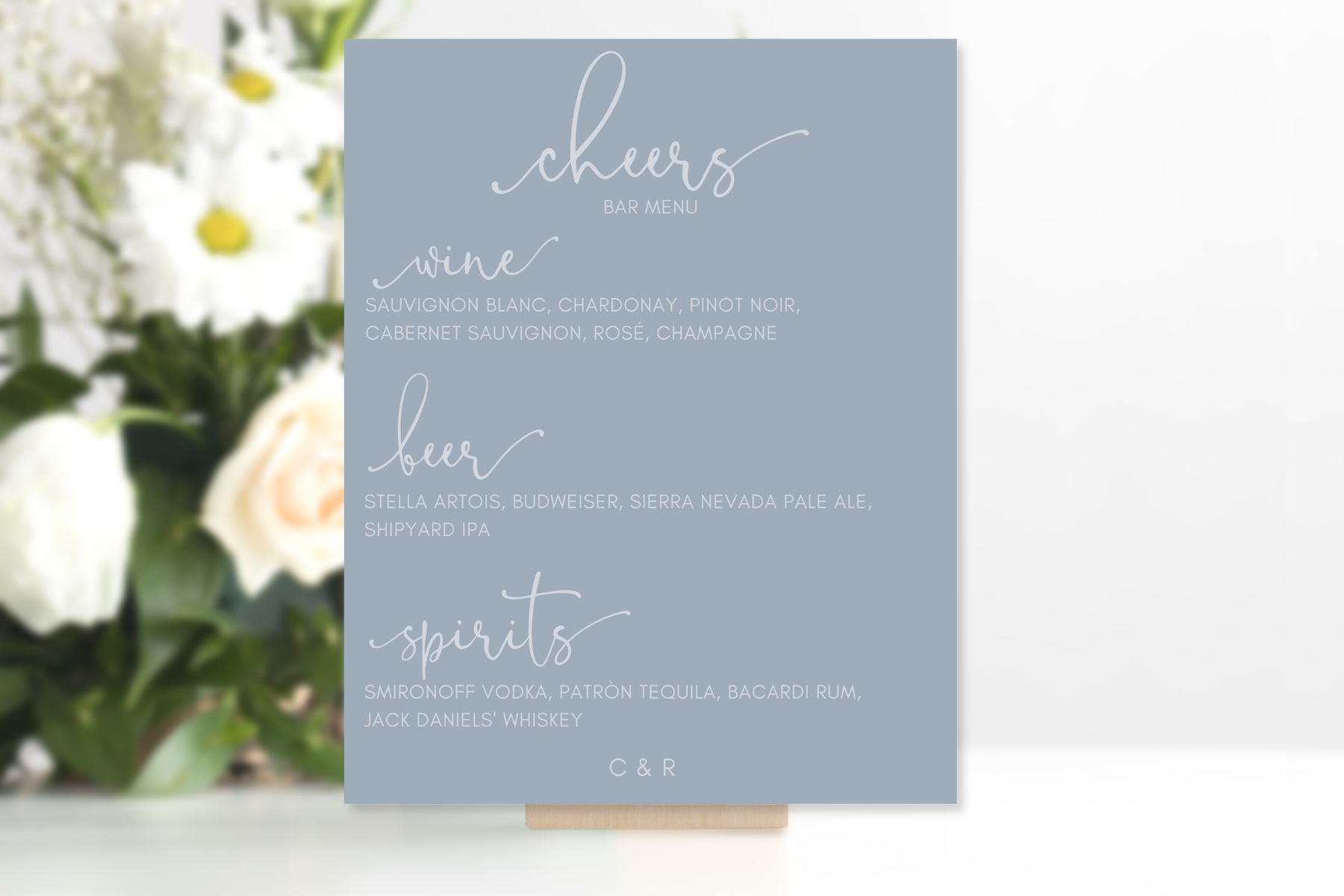 Simple Wedding Sign Mockup - Flowers - Guest Book - Dusty Blue (2).png