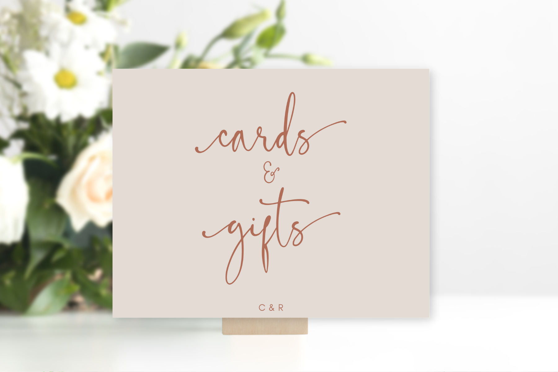Terracotta Rust Simple Cards and Gifts Wedding Sign