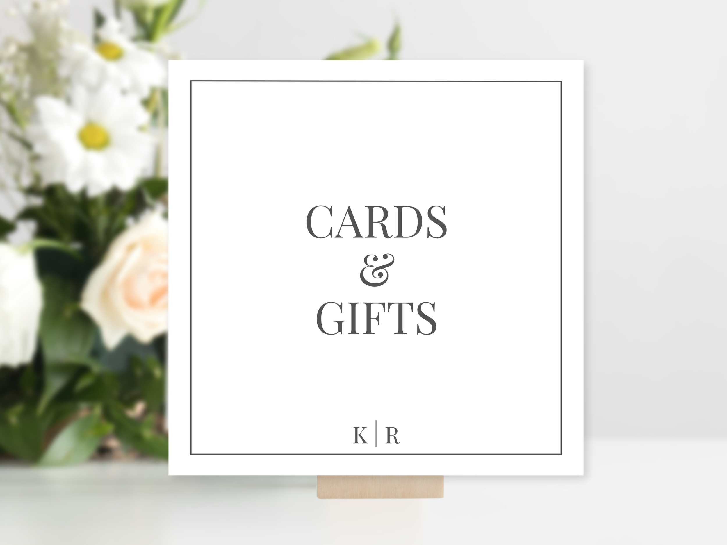 Simple Monogrammed Cards and Gifts Wedding Sign