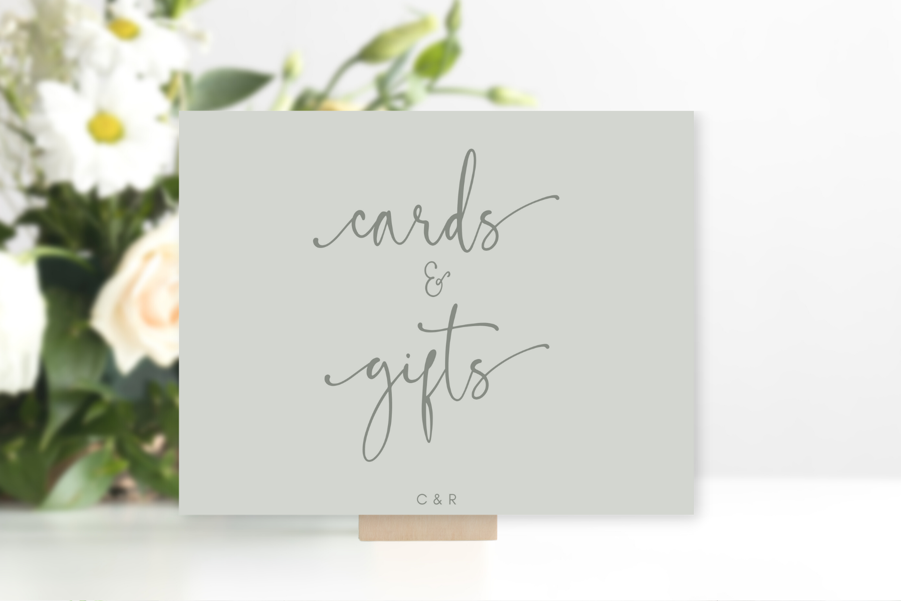 Sage Cards and Gifts Wedding Sign