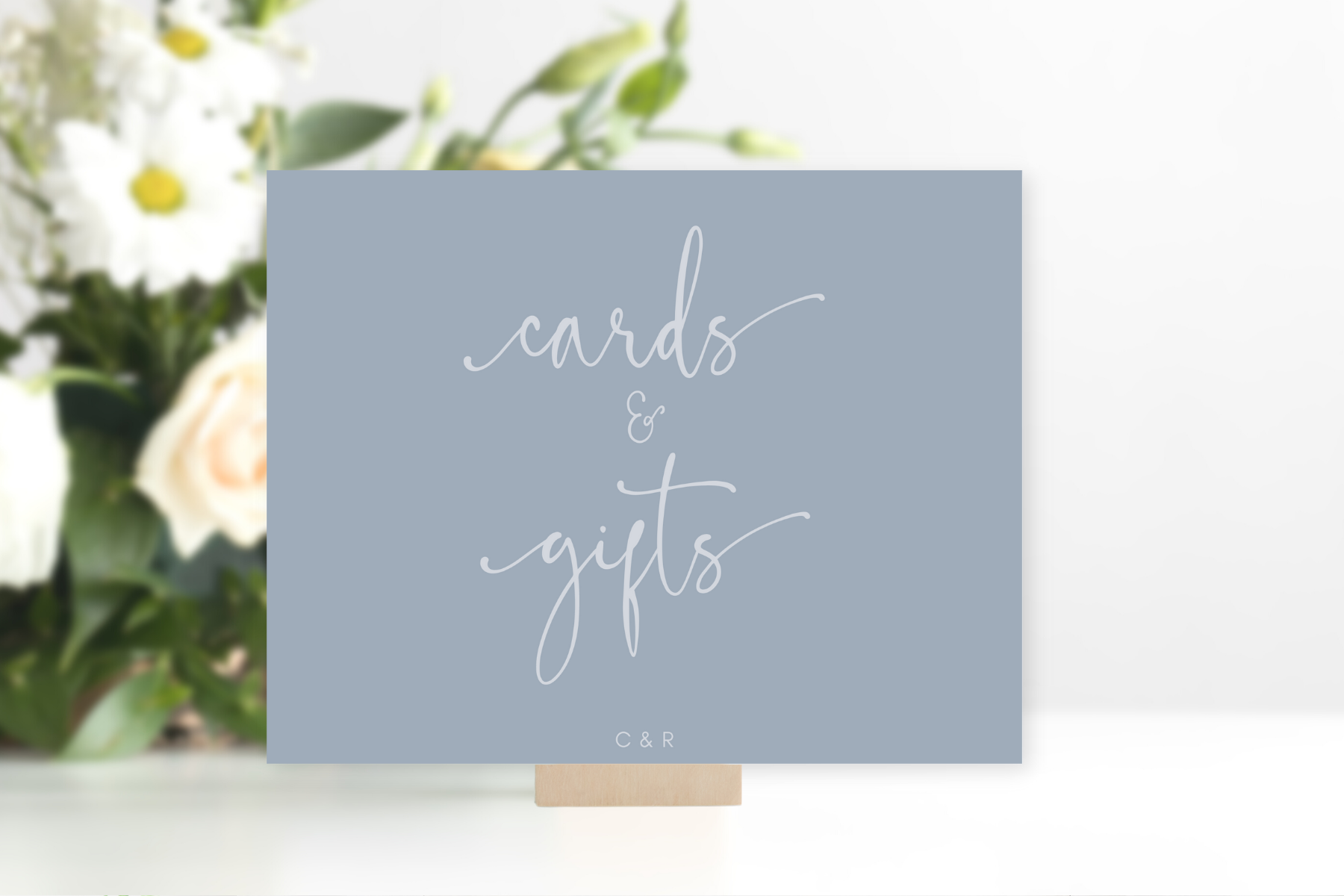 Dusty Blue Card and Gifts Wedding Sign
