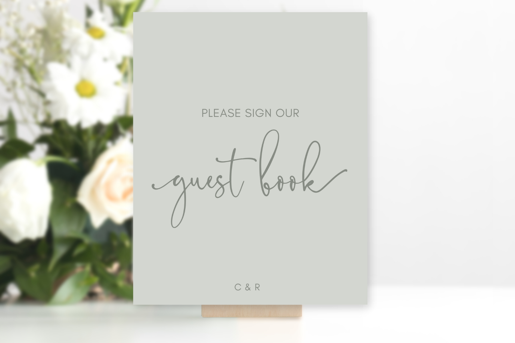 Simple Sage Green Sign Our Guest Book Wedding Sign