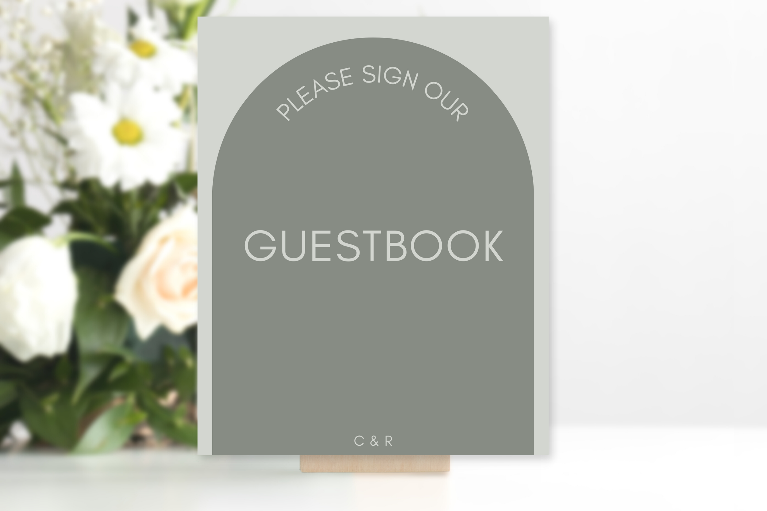 Sage Green Arch Sign Our Guest Book Wedding Sign