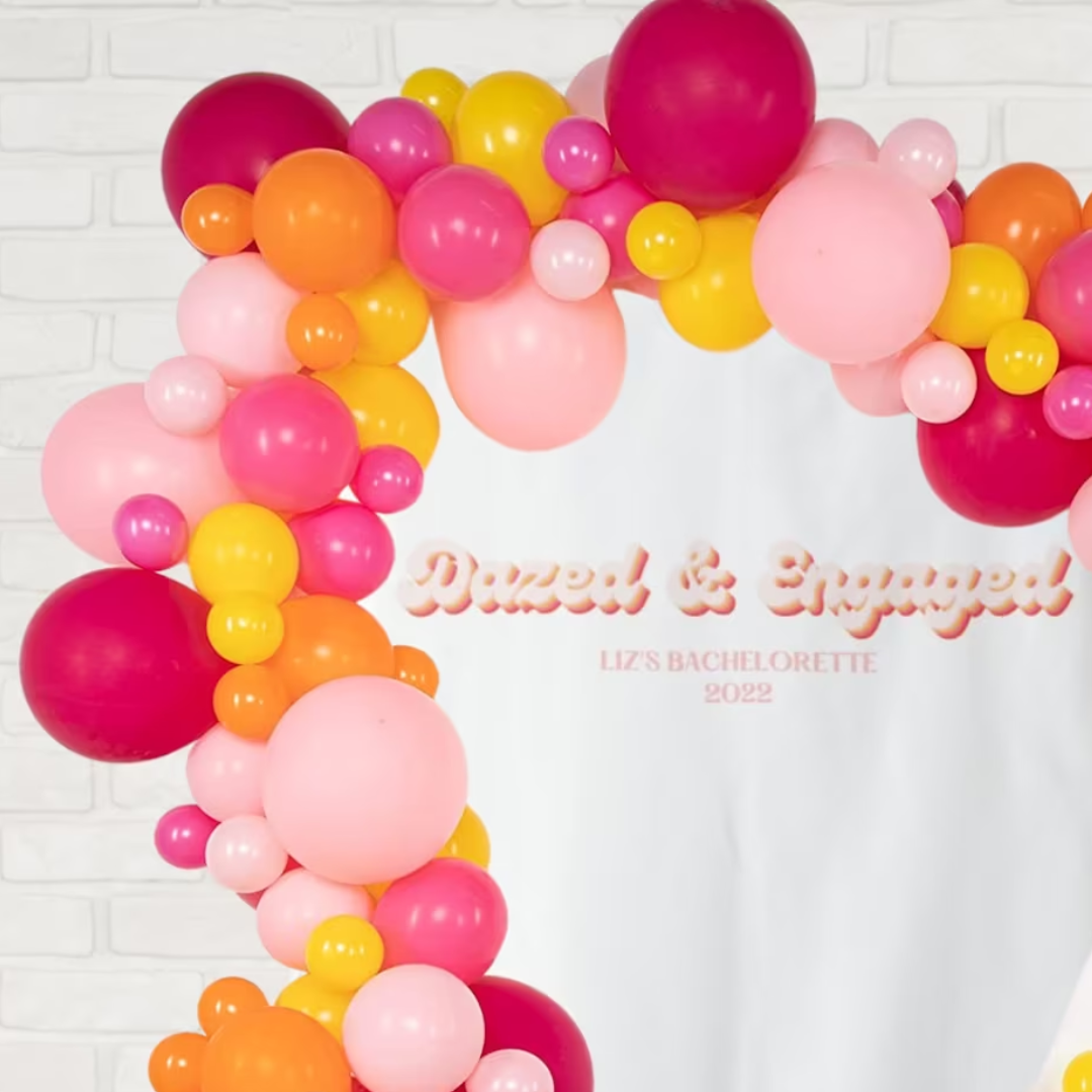 Pink &amp; Yellow Retro Balloon Garland