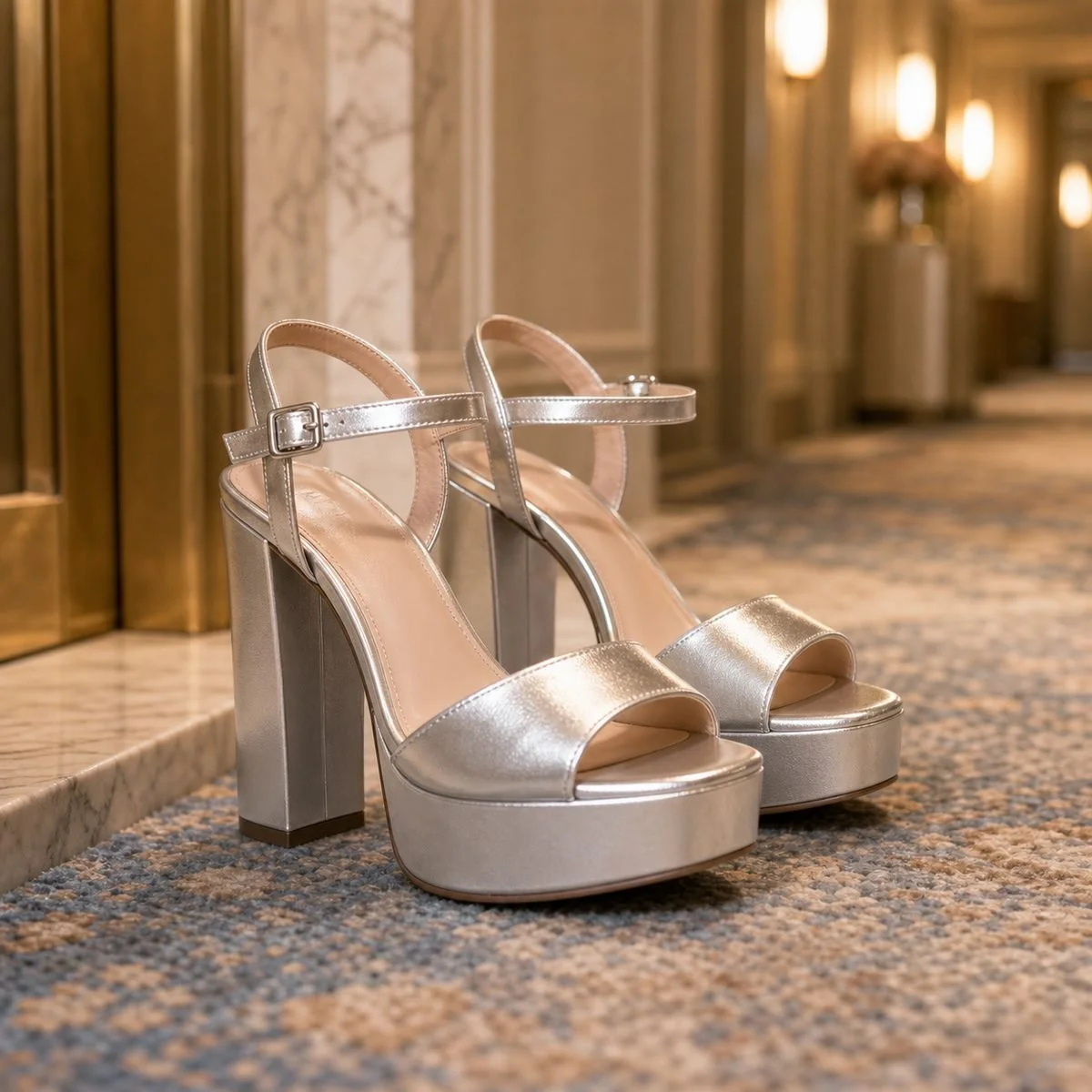 Silver Platform Heels