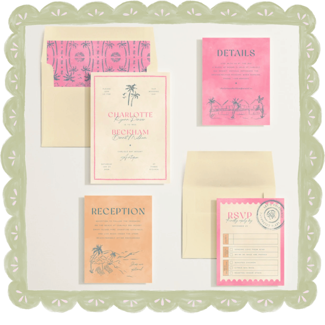 Vintage Palm Invitation Suite