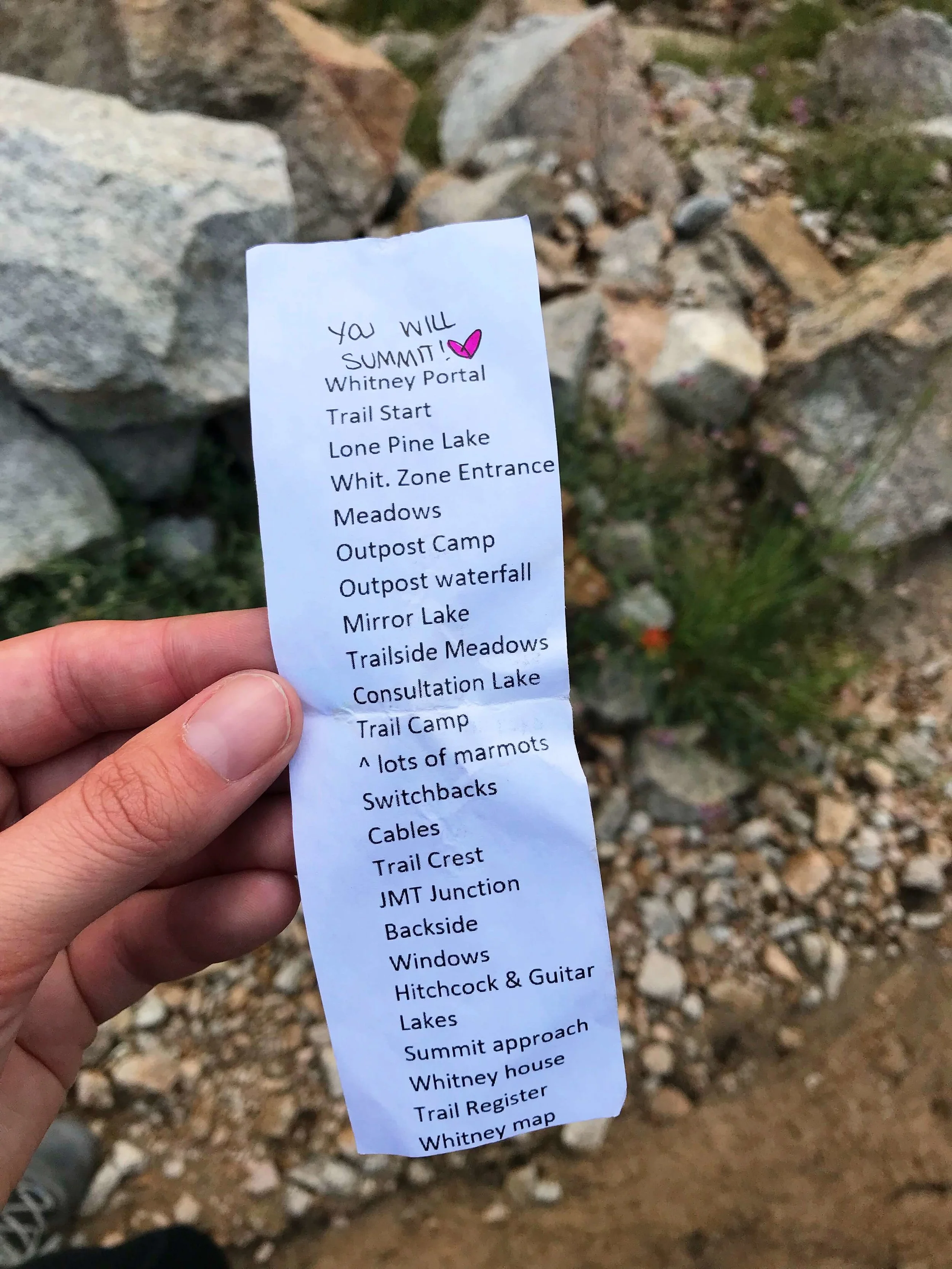 mt whitney day hike gear list
