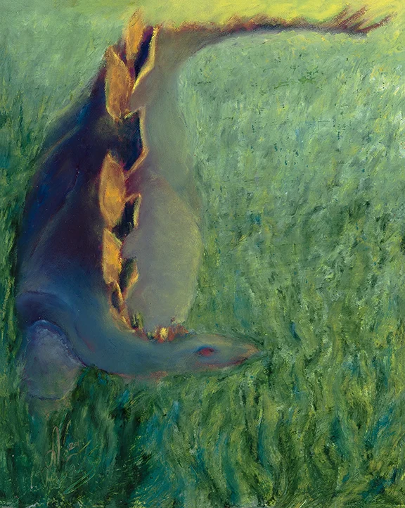   The Green Dawn   Oil pastel, water soluble wax pastel  8”x10”  Prints available 