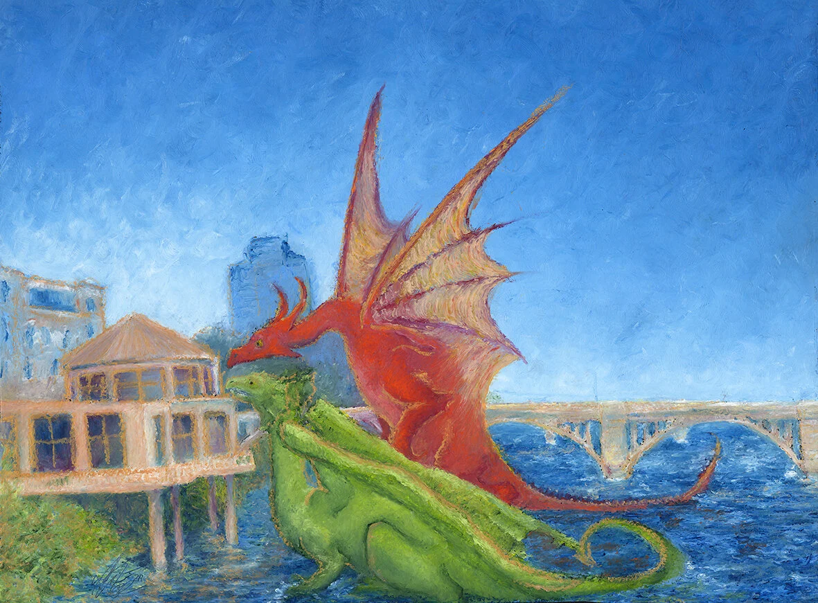   Sightseeing   Oil pastel  16”x12”  NFS 