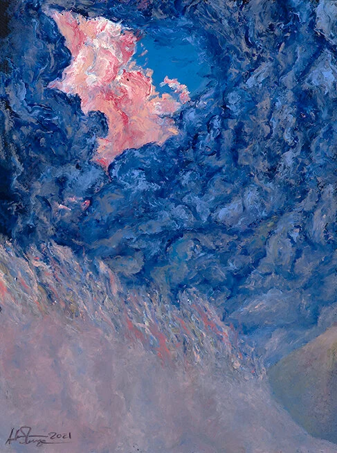   Hope Arrived Unbidden   Oil pastel on watercolor paper  9”x12” 