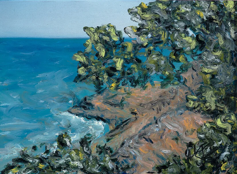   Grand Island North End Study III   Oil pastel on sanded paper  7”x5” 