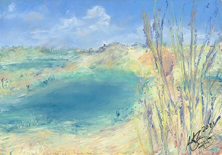   Nordhouse Dunes Study   Oil pastel on sanded paper  7”x5” 