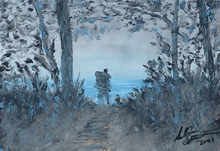   Portal to Lake Superior   Oil pastel on sanded paper  7”x5” 