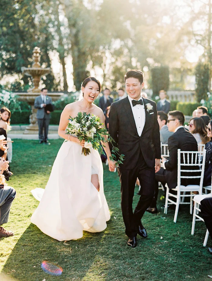 Maggie and her husband on her wedding day in October 2016; featured on Once Wed. Photographer: Sally Pinera.