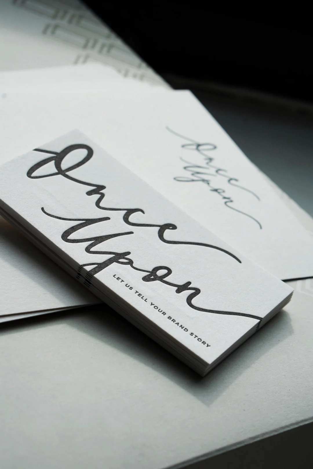 Once Upon’s business cards are designed and printed by Carda’s team.