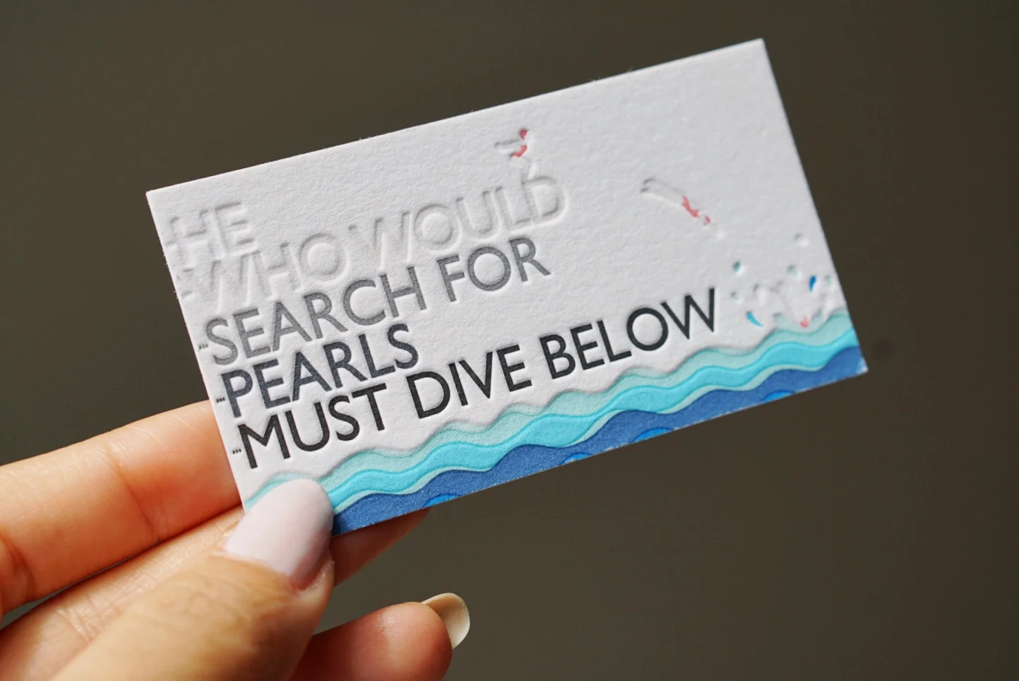 It is a challenge to produce a multi-colored letterpress card, yet Carda does it beautifully with precision and high quality paper.