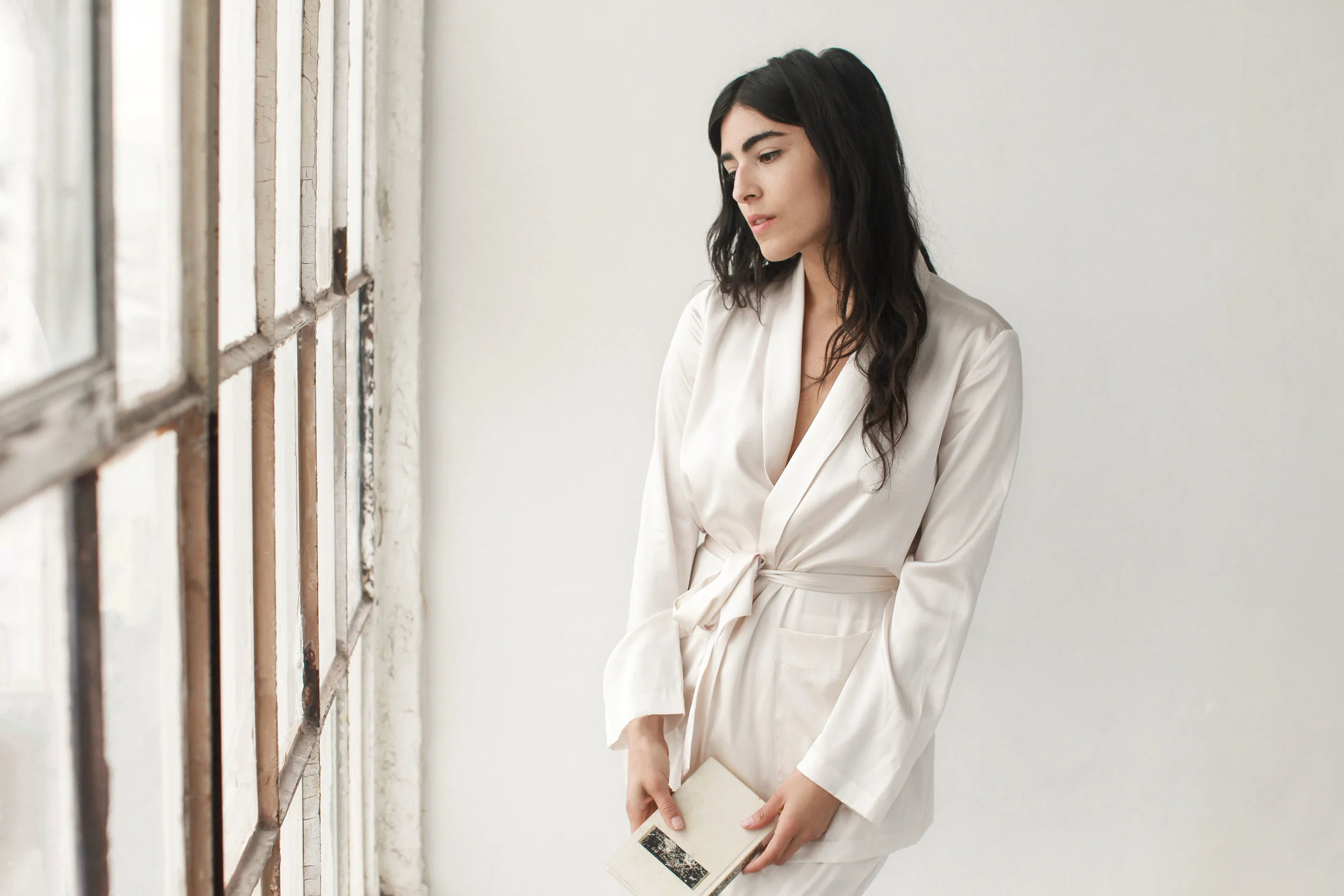 The comfortable, soft silk robe can later be worn at home as loungewear. Photo by Kristine Lo .